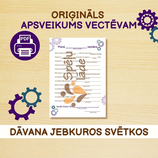 ORIĢINĀLS APSVEIKUMS VECTĒVAM